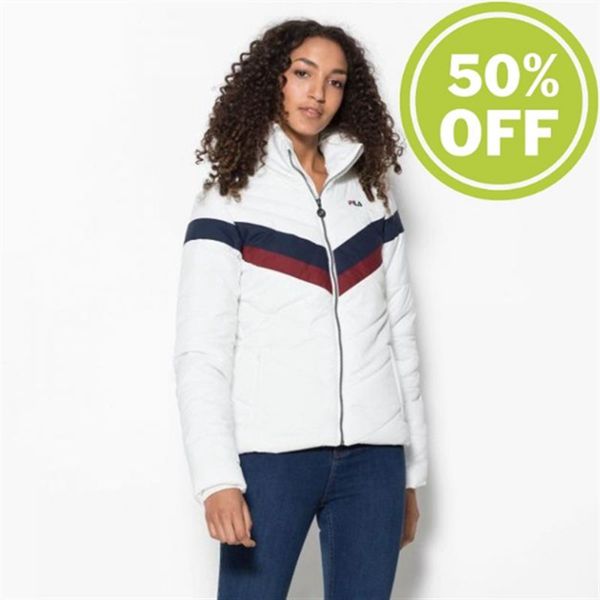 Jaquetas Fila Mulher Branco - Fila Nanda Padded Padded Loja Online Portugal,JYMD-14986